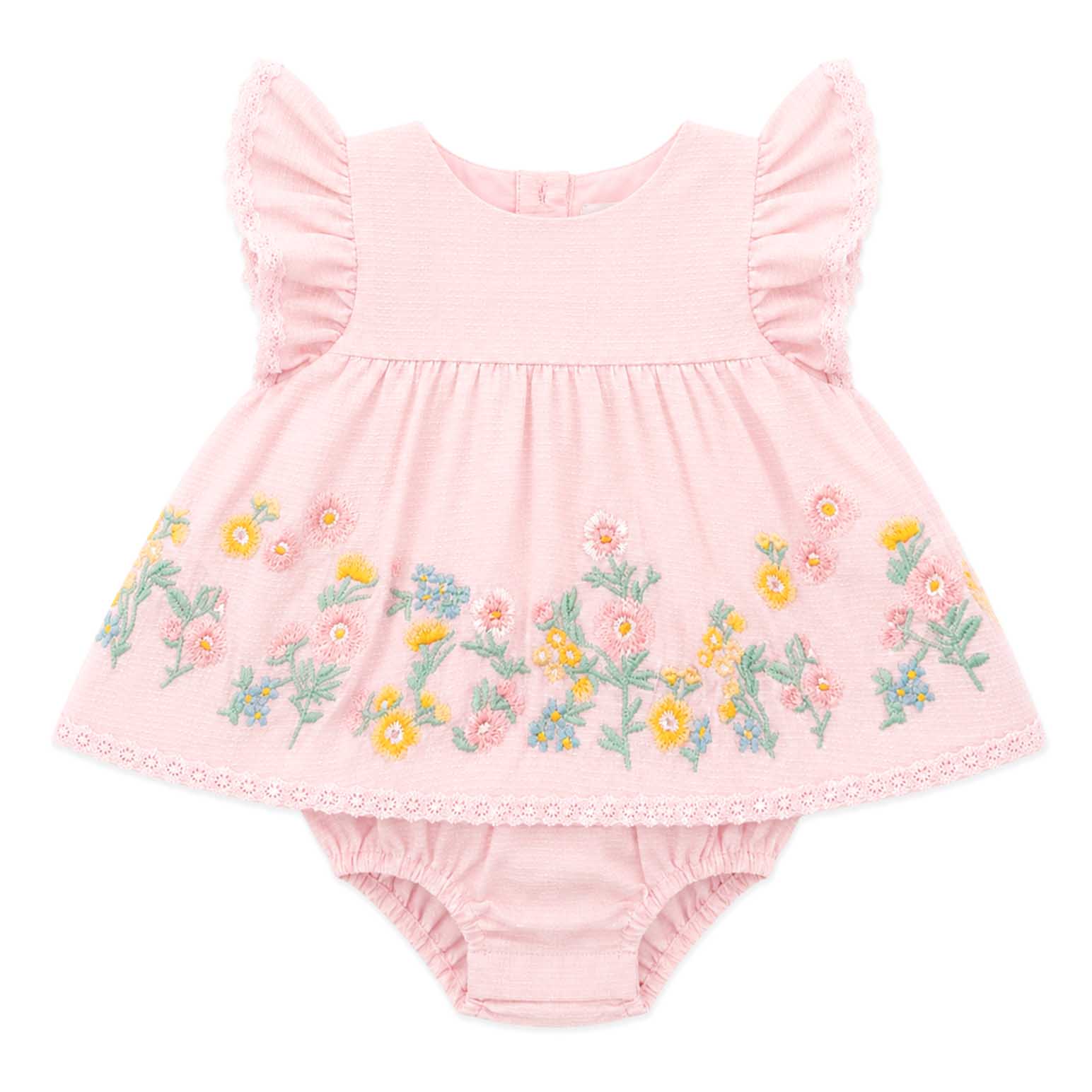 B&eacute;b&eacute; Pia Embroidered Overlay Bodysuit